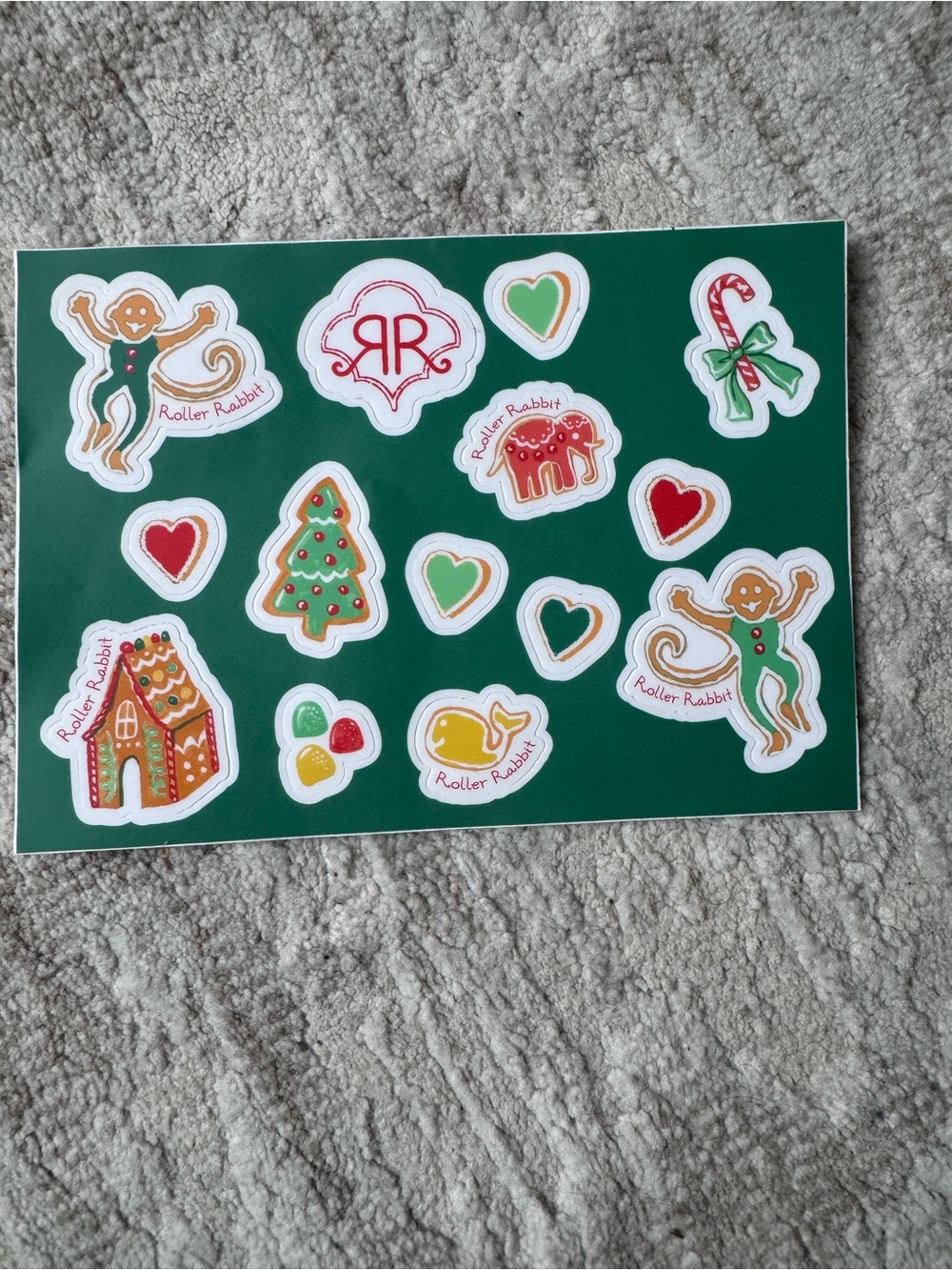 Roller Rabbit Green & Red Holiday Sticker Sheet
